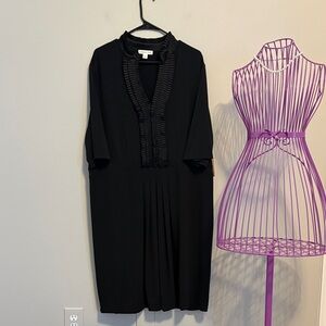 Coldwater Creek Black Ruffle Front Dress